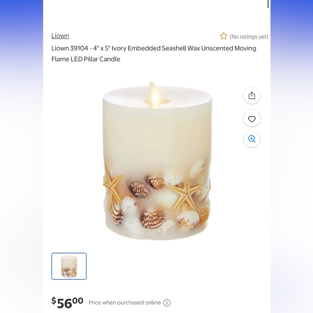 Seashell Flameless candle